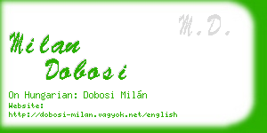 milan dobosi business card